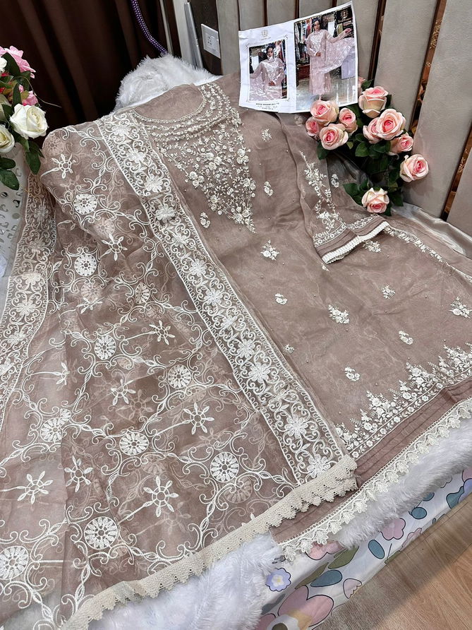 191 and 191 A To D Ziaaz Designs Embroidery Organza Pakistani Suits Wholesale Market In Surat